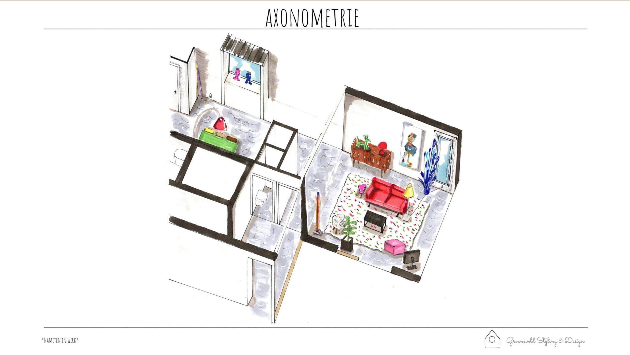 Axonometrie Loft Amsterdam
